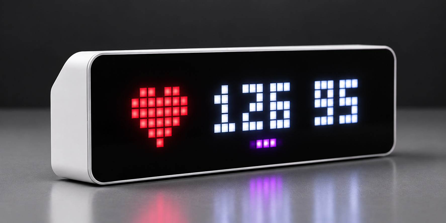 Example Ulanzi display with heart rate and oxygen readings